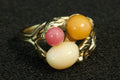 White, Peach, & Pink Pearl, 14k Gold Ring